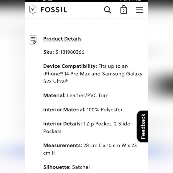 Fossil Felicity Satchel - Picture 14 of 16